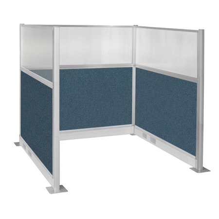Versare Pre-Configured Hush Panel Electric Cubicle (U Shape) 6' x 6' W/ Window Caribbean Fabric 1859400